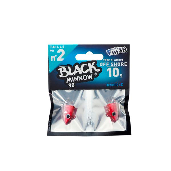 Cabeza Plomada Black Minnow 90 Roja de Fiiish